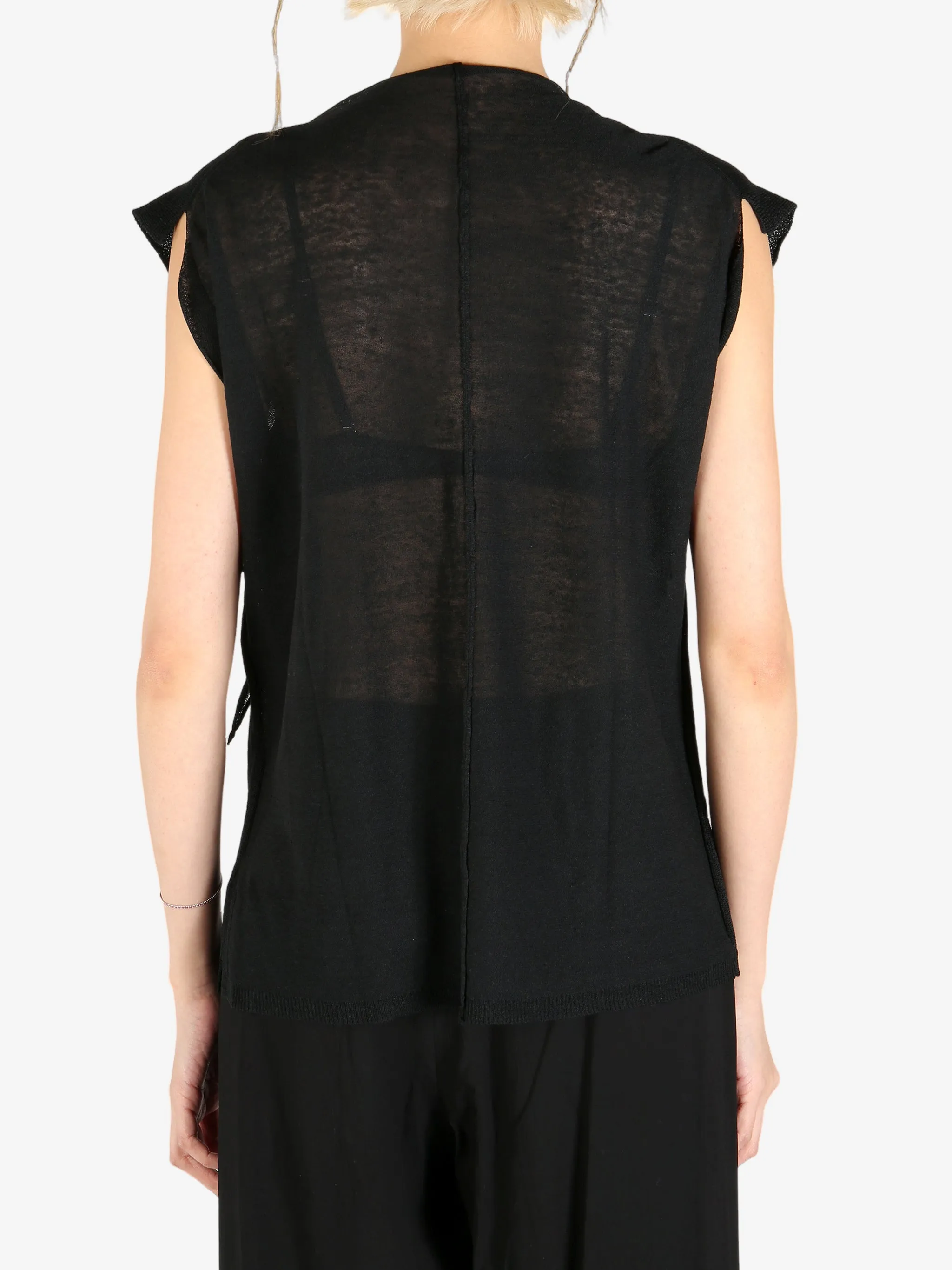 YOHJI YAMAMOTO - Women Draped French Sleeves Top Clothing_yohji-yamamoto