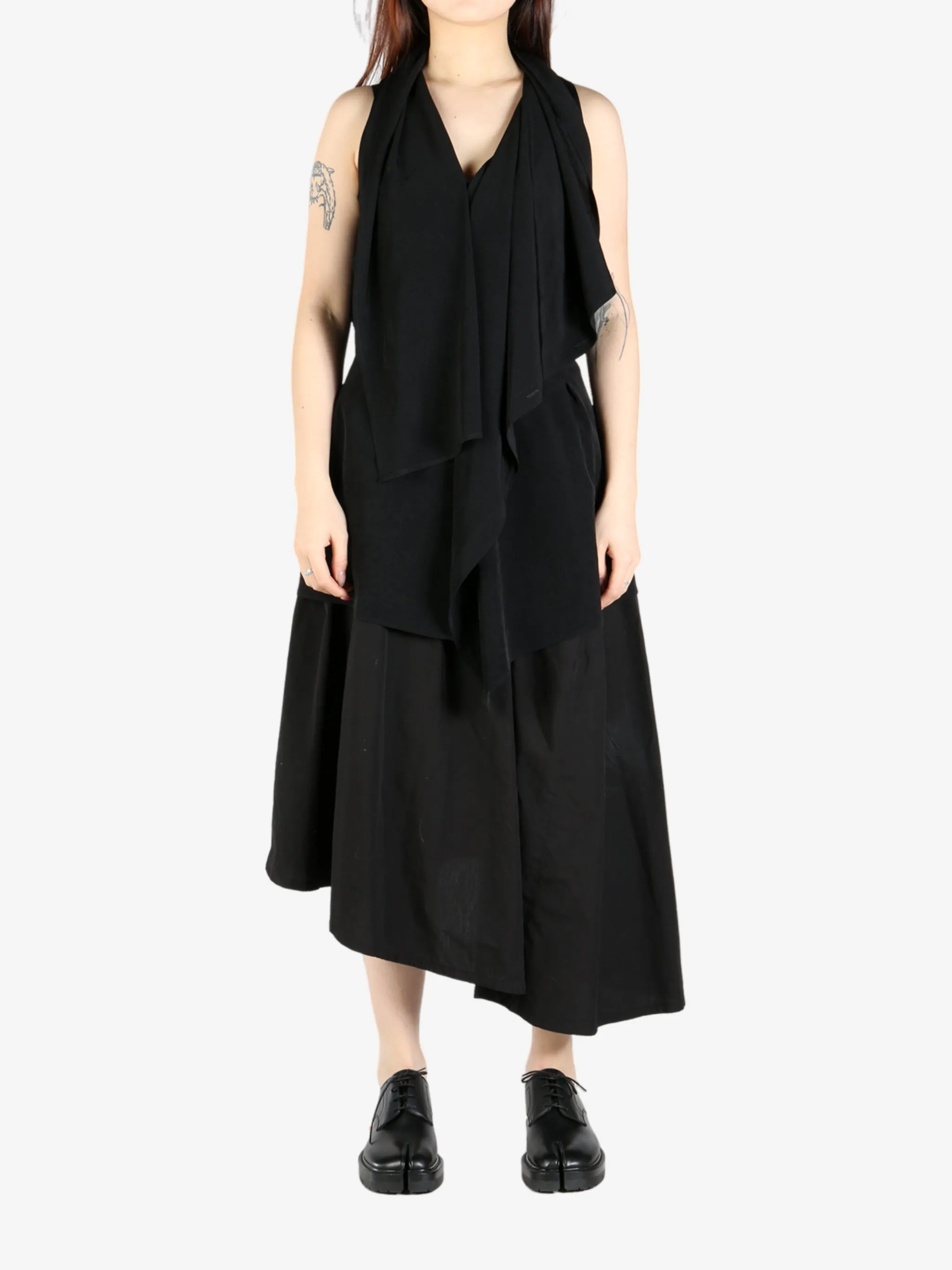 YOHJI YAMAMOTO - Women Draped Long Vest Clothing_yohji-yamamoto