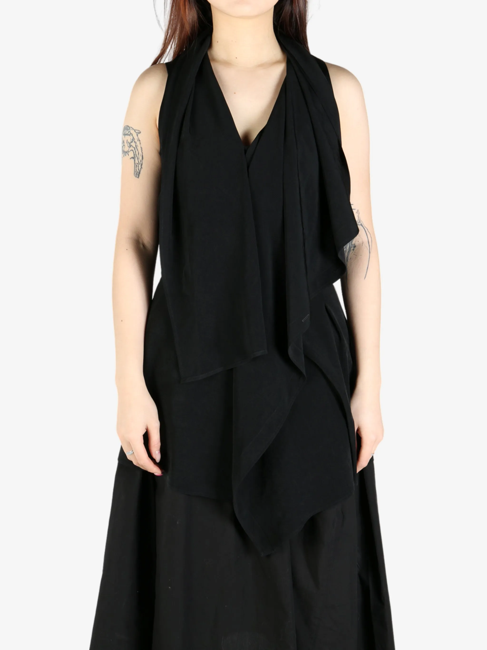 YOHJI YAMAMOTO - Women Draped Long Vest Clothing_yohji-yamamoto