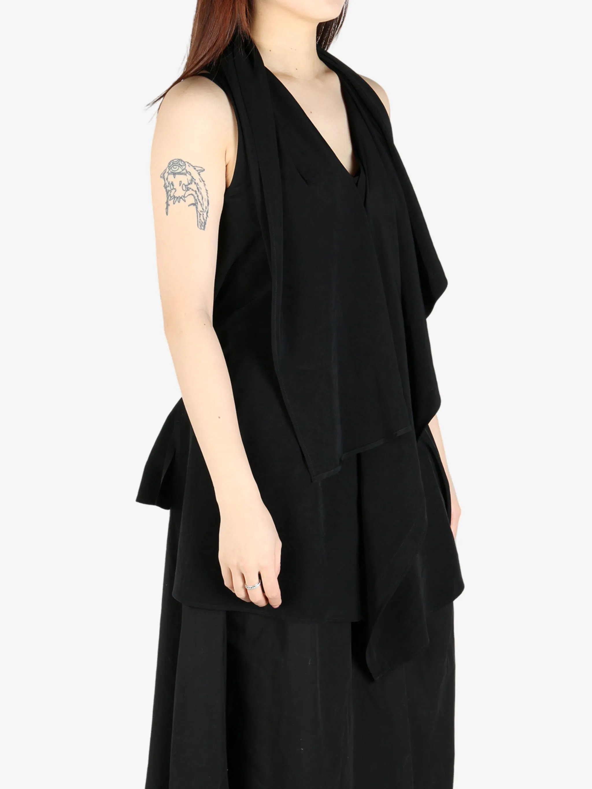YOHJI YAMAMOTO - Women Draped Long Vest Clothing_yohji-yamamoto
