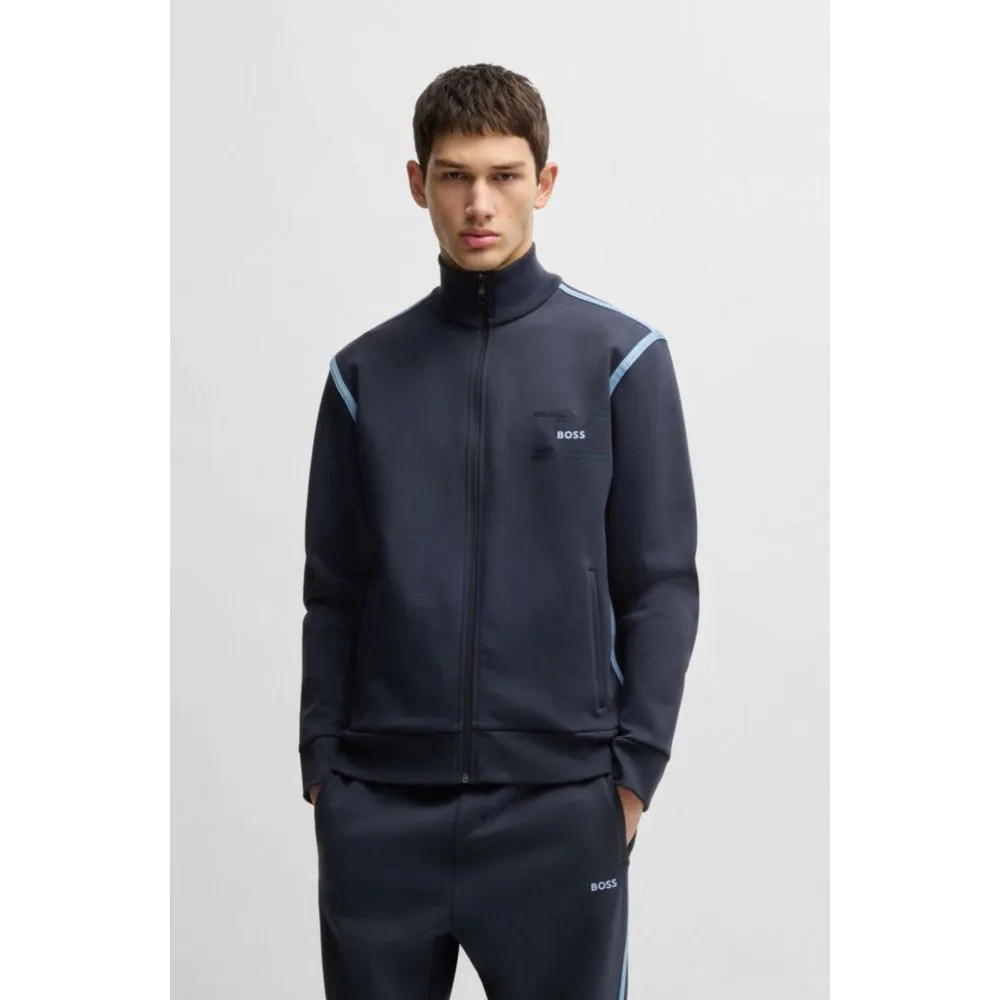 Zip-up sweatshirt with logo artwork